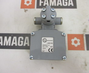 Концевой выключатель
B-COMMAND Kreuzhebelendschalter Serie Lambda
Elektrische Spezifikationen:
Anzahl Kontakte:4 x 1NO+1NC, potenzialfrei
Art Kontakte:Sprungschalter, Silberlegierung, selbstreinigend
Bemessungsbetriebsspannung:250V AC
Bemessungsisolationsspannung:250V AC
Bemessungsbetriebsstrom:16A (250V AC)
Thermischer Nennstrom:17,5A
Anschlüsse:2x1,0 mm2 oder 1x2,5 mm2, Schraubanschluss
Mechanische Spezifikationen:
Anzahl Positionen:5
Material Gehäuse:ZAMAK Druckguss
Schutzart:IP65
Betriebstemperatur:-20°C ... +70°C
Anfahrgeschwindigkeit:3 m/s max.
Kabeleinführungen: 3 x M20x1,5 Öffnungen, inkl. 2 x Verschlusskappe
Stangen:2 x 200mm (Aluminium), inkl. Nullpunktmarkierung B-COMMAND